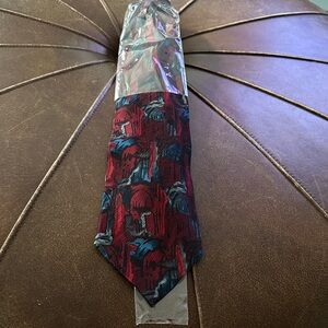 J. Garcia Burgundy and Navy Artistic Tie